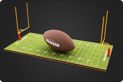 American football on a miniature football field