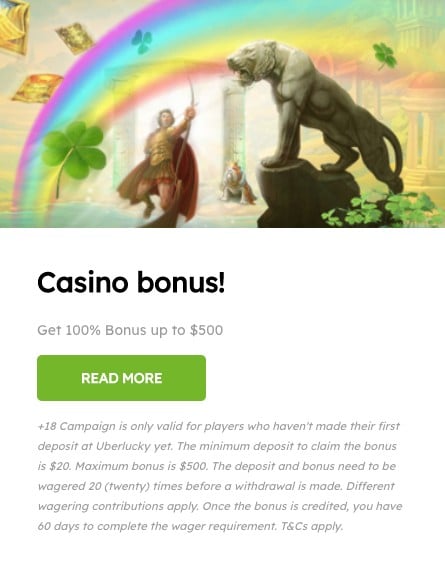 Uberlucky casino welcome bonus