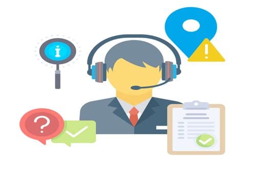 This is a stylized cartoon image of what a customer agent looks like earing a headset.