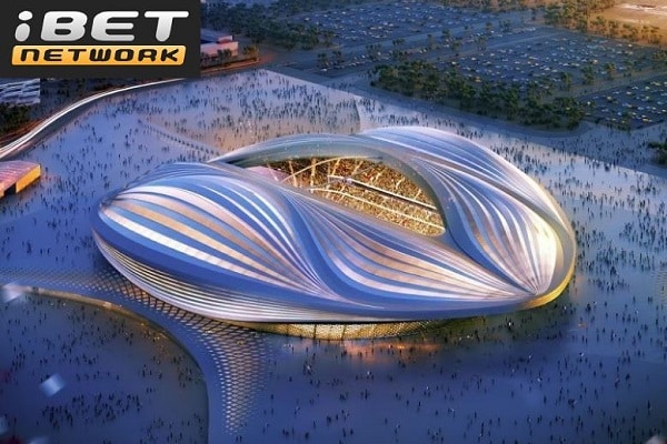 An aerial photo of the main Qatar Stadium for the World Cup 2022