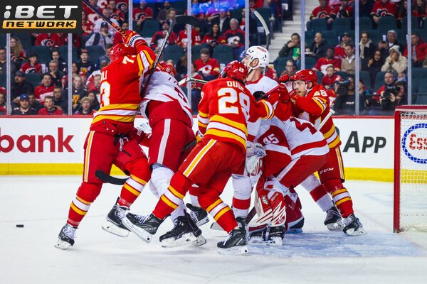 This is a picture of the Calgary Flames vs Detroit Red Wings for the NHL Picks article