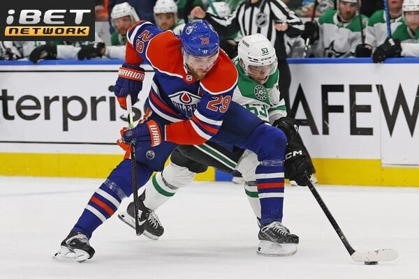 This is a picture of the Oilers against the Stars for the NHL Picks article