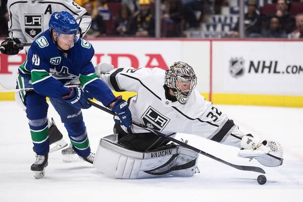 This is a picture of the Canucks against the Kings for the NHL Picks article