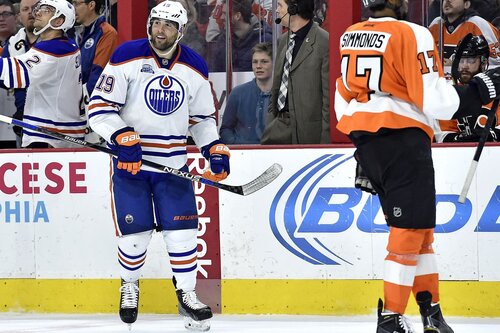 This is a picture of the Oilers against the Jackets for the NHL Picks article 