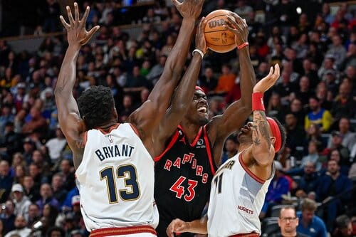 This is a picture of the Toronto Raptors vs Denver Nuggets for the NBA Picks article 