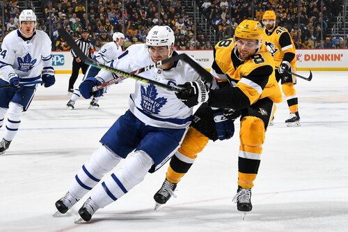 This is a picture of the Pittsburgh Penguins vs Toronto Maple Leafs for the NHL picks article preview