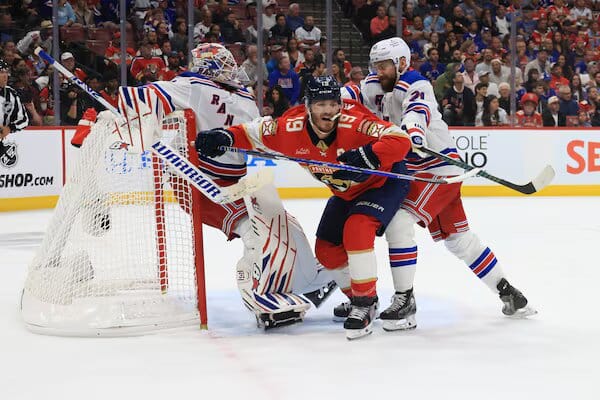 This is a picture of the Rangers against the Panthers for the NHL Conference finals picks