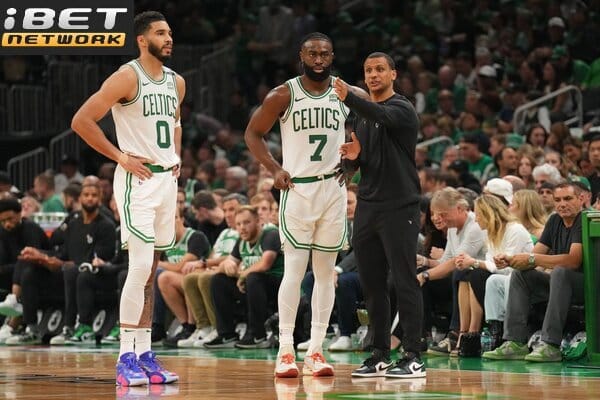 This is a picture of the Celtics for the NBA finals game 5 article preview