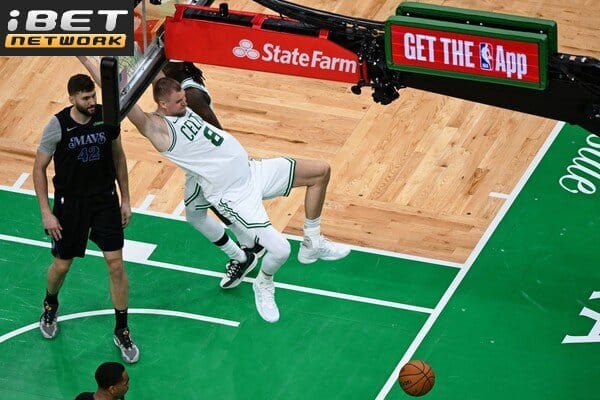 This is a picture of the Celtics against the Mavs for the NBA Finals Game 2