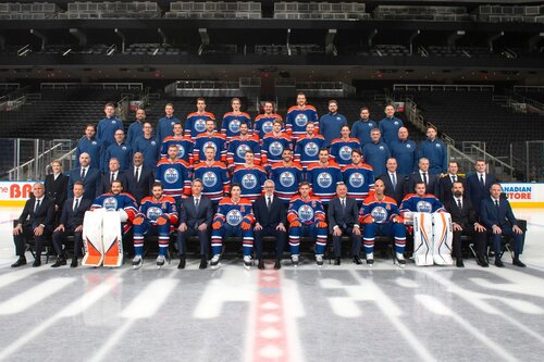 This is a picture of the Oilers for the 2024 Stanley Cup Final Picks article 