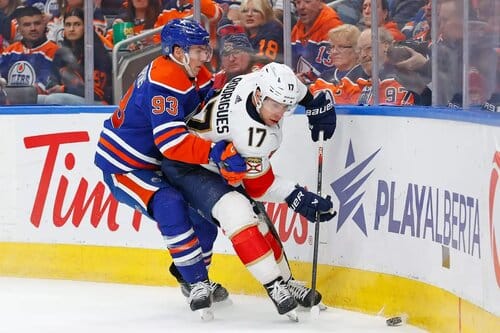 This is a picture of the Oilers against the Panthers for the 2024 Stanley Cup Final Picks article preview