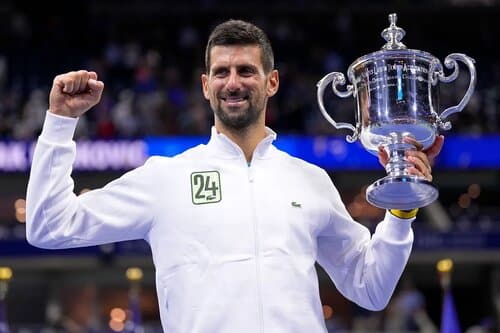 This is a picture of Novak Djokovic for the US Open 2024 preview