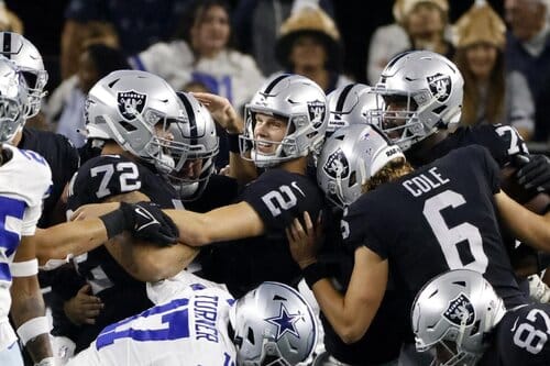 This is a picture of the Dallas Cowboys vs Las Vegas Raiders for the NFL Preseason Picks week 2 article preview