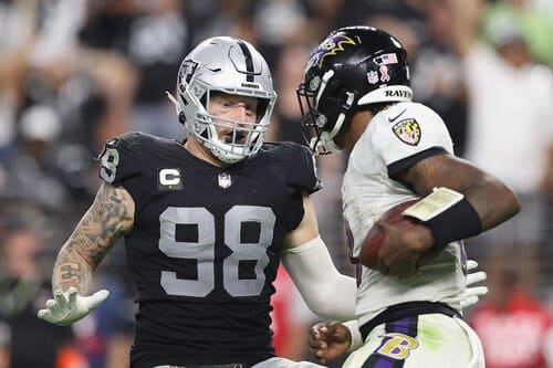 This is a picture of the Raiders against the Ravens for the NFL Picks week 2 article 