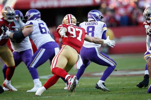 This is a picture of the 49ers against the Vikings for the NFL Picks week 2 article 