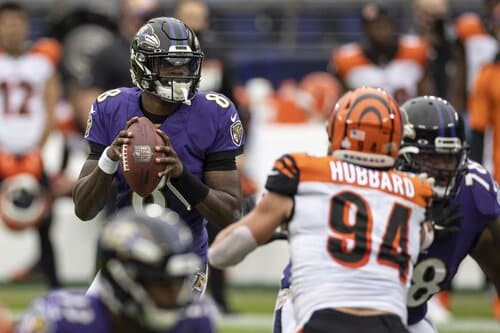 This is a picture of the Bengals against the Ravens for the NFL Picks week 5 article 