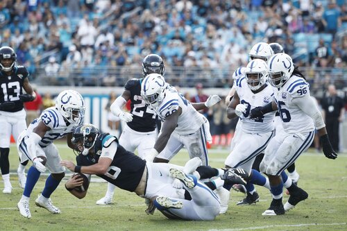 This is a picture of the Jaguars against the Colts for the NFL Picks week 5 article preview